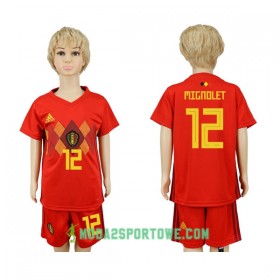 Koszulka Belgia Mignolet 12 Dziecięcy Mistrzostwa Świata 2018 Domowe Stroje Piłkarskie